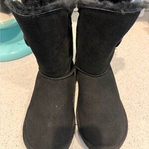 UGG Black Plush Faux Fur Boots - Size 7